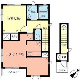 ウインド・フィル(1LDK/2階)の間取り写真