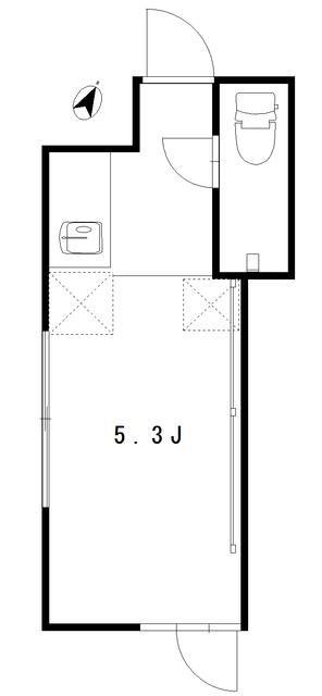 APARTMENT KURO 代々木III(1K/2階)の間取り写真