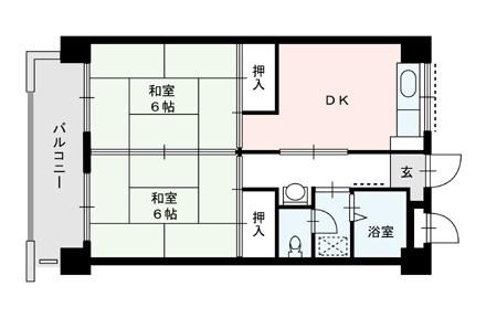 ファーストいずみビル(2DK/3階)の間取り写真