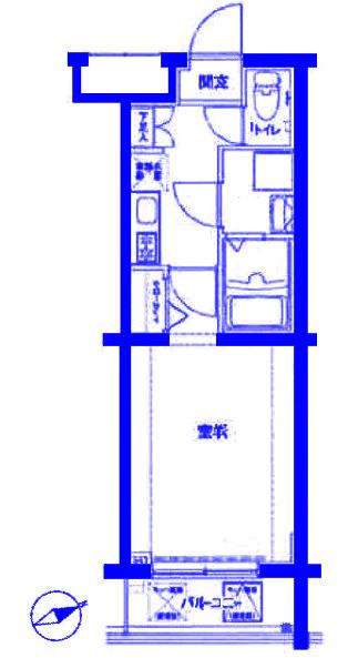 ビィ・フォルマ多摩川(1K/4階)の間取り写真