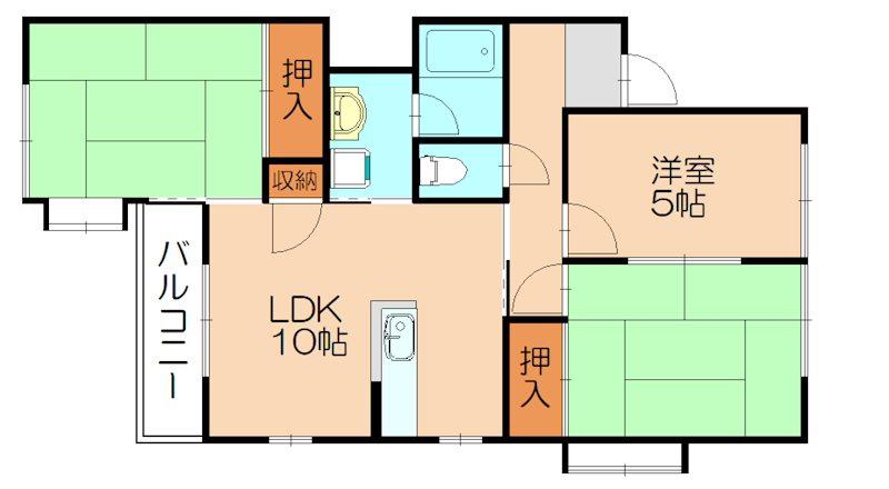 リッチ出雲(3LDK/2階)の間取り写真