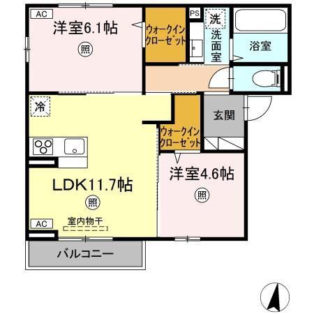 DELIGHT(2LDK/3階)の間取り写真