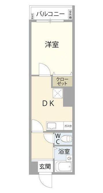 クレスト恵比寿(1DK/6階)の間取り写真