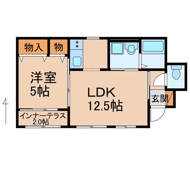 モイス・シャーム宮前(1LDK/1階)の間取り写真