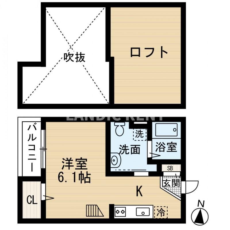 ABETINA大橋(ワンルーム/1階)の間取り写真