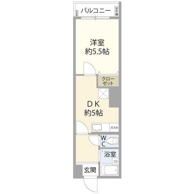 クレスト恵比寿(1DK/6階)の間取り写真