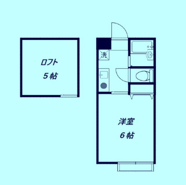 湘南ケイオーフラットD(1K/2階)の間取り写真