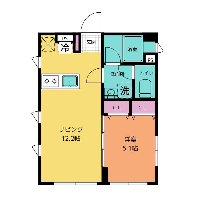 BAYMALE横濱(1LDK/5階)の間取り写真