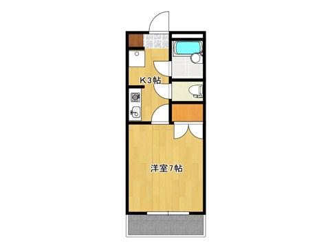 イーストビレッジ(1K/2階)の間取り写真