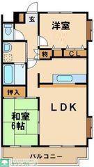 プロスペリテII(2LDK/4階)の間取り写真