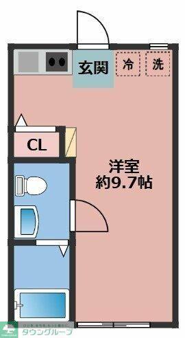 ハッピーヒルズ長後(ワンルーム/2階)の間取り写真