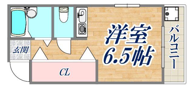 フィオレンテ神戸3(ワンルーム/2階)の間取り写真