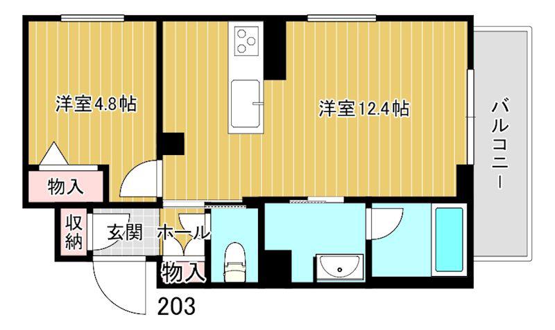 メゾン ド ファベル(1LDK/2階)の間取り写真