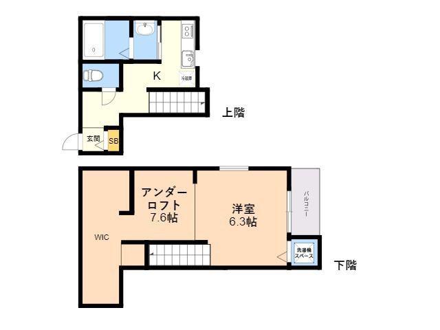 ピエス千早(ワンルーム/1階)の間取り写真
