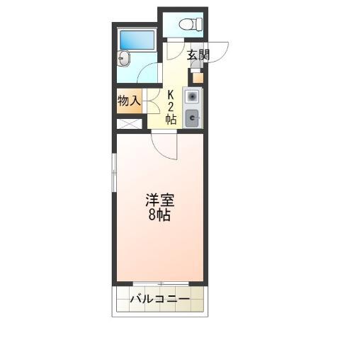 リブタイム(1K/3階)の間取り写真