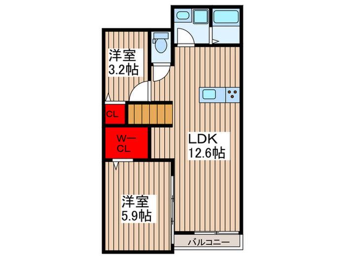 FELICE(2LDK/2階)の間取り写真