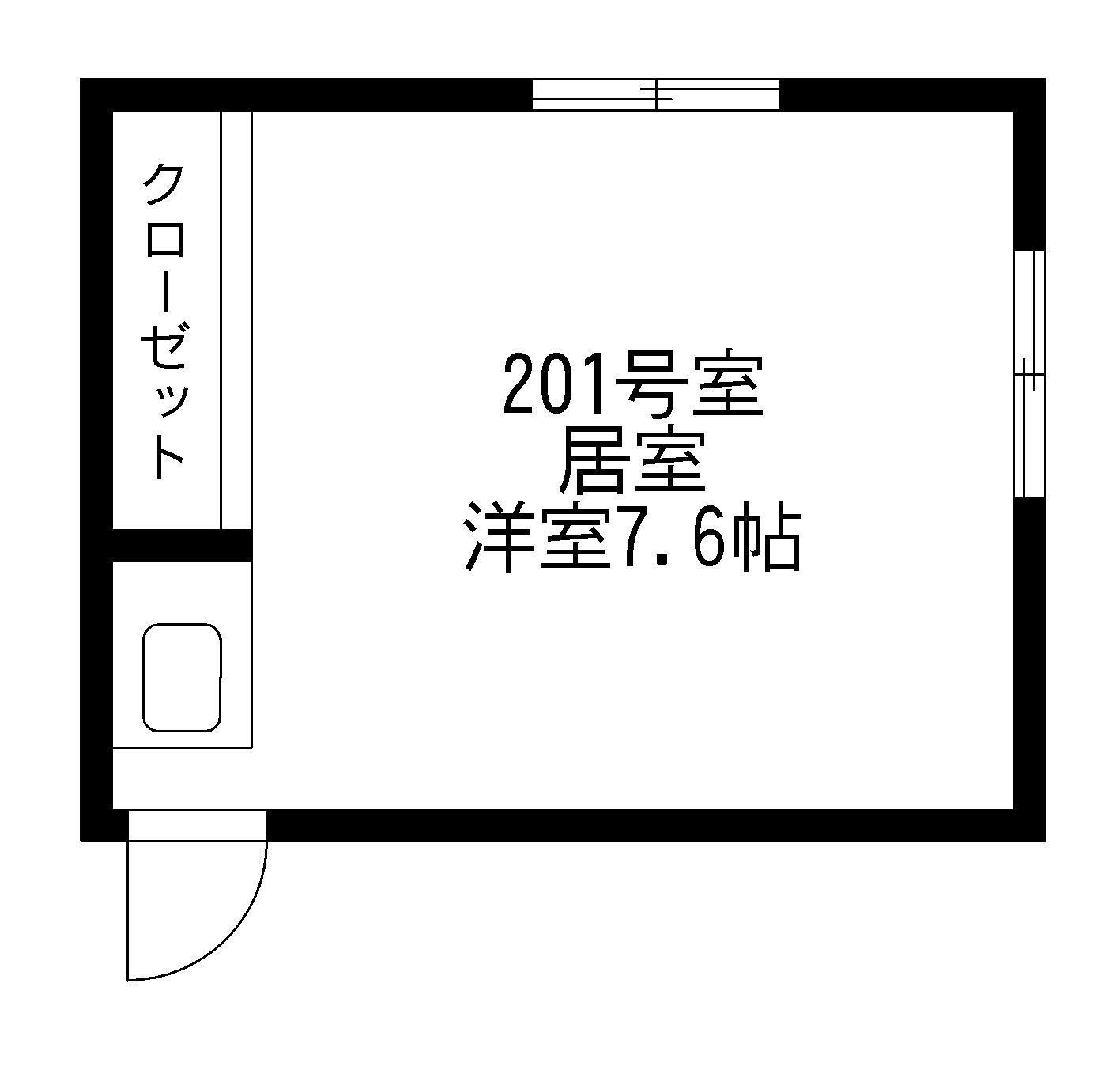 竹友ビル(ワンルーム/2階)の間取り写真