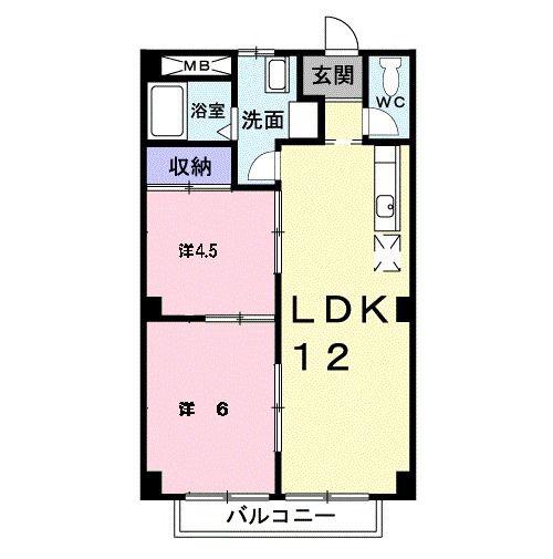 SIDEWAYフジサワ(2LDK/2階)の間取り写真