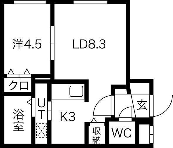 トレフル菊水(1LDK/2階)の間取り写真