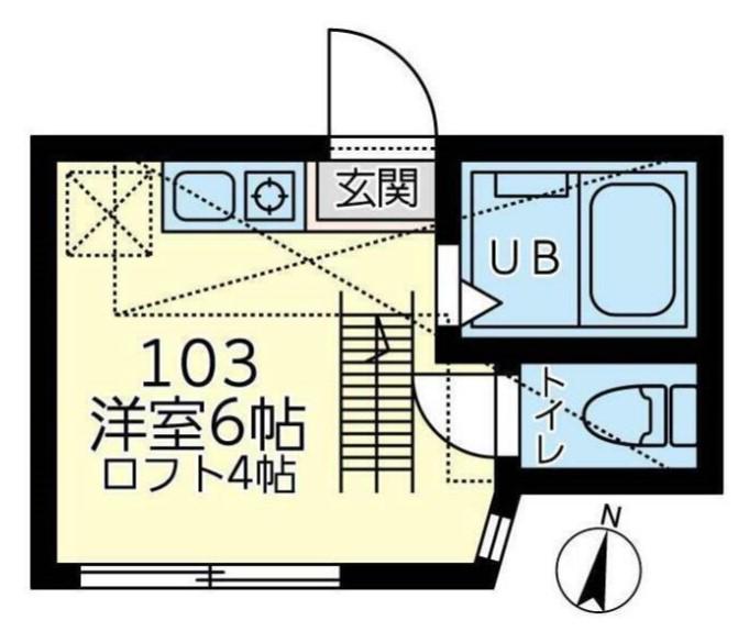 ユナイト新町セントフランシス(ワンルーム/1階)の間取り写真