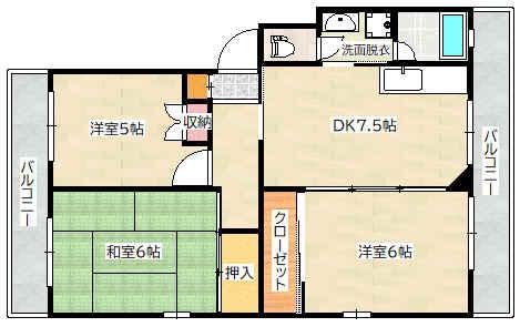 SHILVERマンション(3DK/3階)の間取り写真