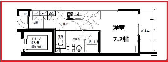エスレジデンス曳舟(1K/4階)の間取り写真