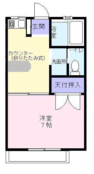 エクレールV(1K/2階)の間取り写真