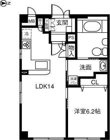 VIVA CINQ(1LDK/1階)の間取り写真