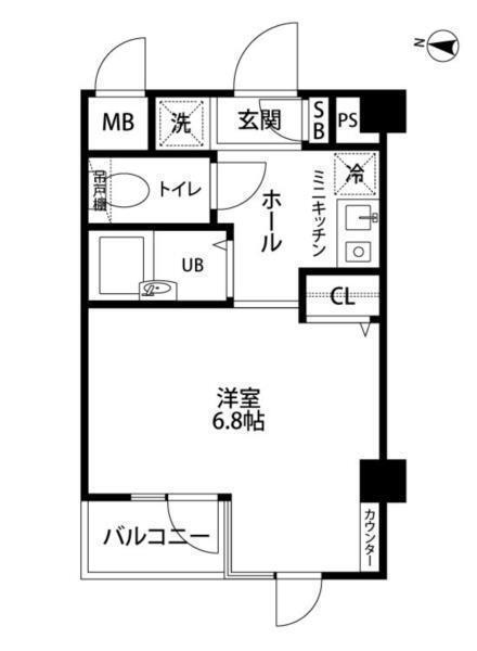 エクセリア東北沢(ワンルーム/3階)の間取り写真