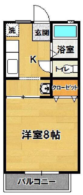 サンガーデン春日(1K/1階)の間取り写真