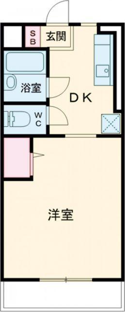 クレストアーク(1K/1階)の間取り写真