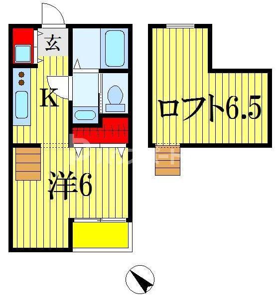 ローレルイニシオ(1K/2階)の間取り写真