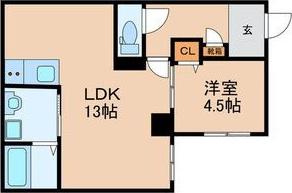 SHANTI COURT(1LDK/1階)の間取り写真