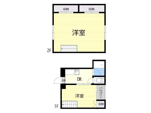 エグゼ高殿(2DK/3階)の間取り写真