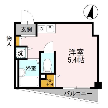 アルビヨン千里丘(ワンルーム/1階)の間取り写真