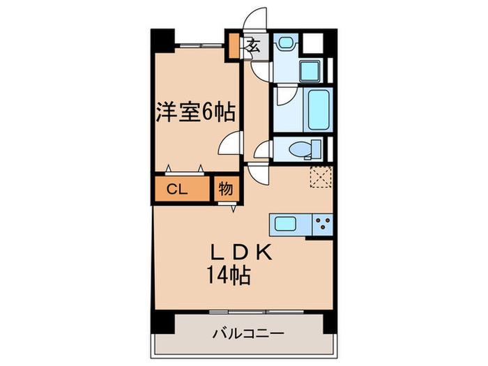 プラムガーデン(1LDK/1階)の間取り写真