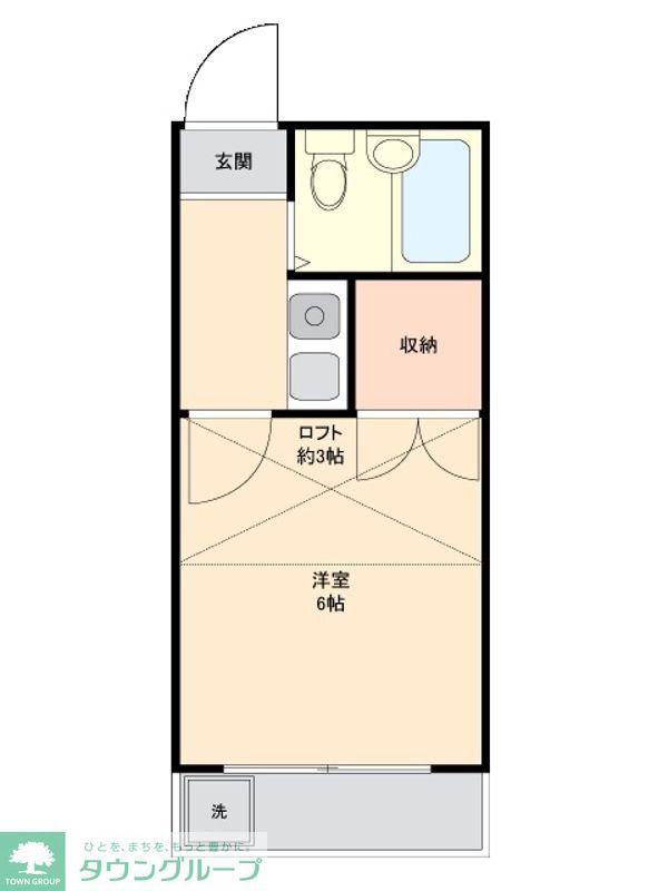 ロジュモン蕨(1K/1階)の間取り写真