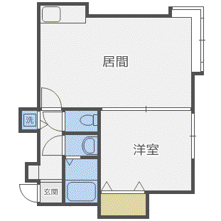 FLEXーURBAN HIGASHISAPPORO(1LDK/3階)の間取り写真