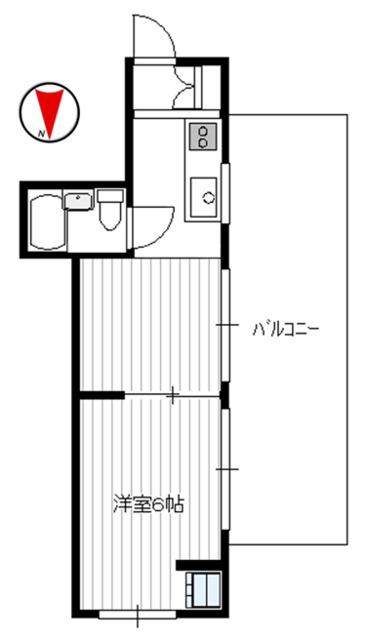 ウェルフラット岸田(1DK/5階)の間取り写真