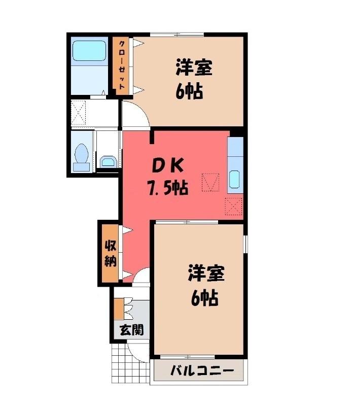 サンリット I(2DK/1階)の間取り写真