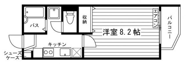 YNG西坂III(1K/1階)の間取り写真