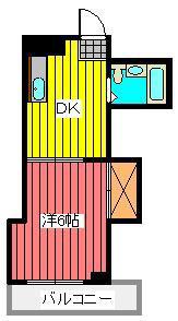 新井第3パティオ(1DK/4階)の間取り写真