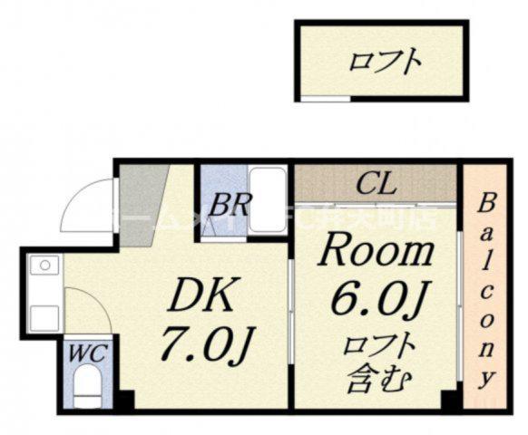 森住建本社ビル(1SDK/6階)の間取り写真