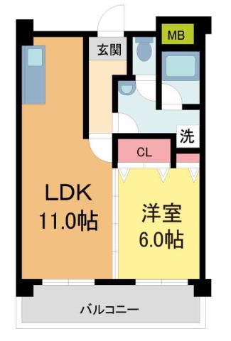 サンコーポユウIII(1LDK/3階)の間取り写真