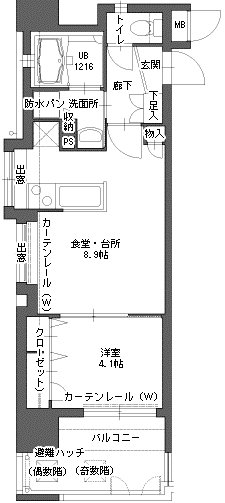 アクタス博多Vタワー(1LDK/10階)の間取り写真