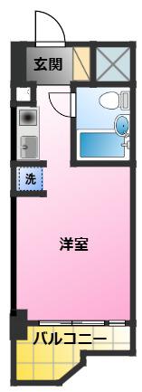 朝日多摩川プラザ(ワンルーム/10階)の間取り写真