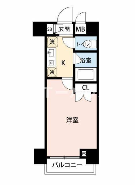 マイナビSTAYリュクス西船橋(1K/8階)の間取り写真