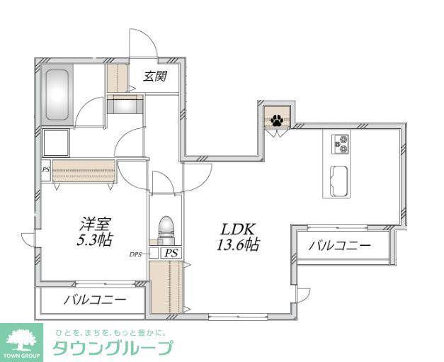 足立区梅田メゾン(1LDK/3階)の間取り写真