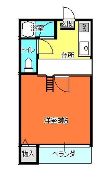 大久ハイツ(1K/2階)の間取り写真