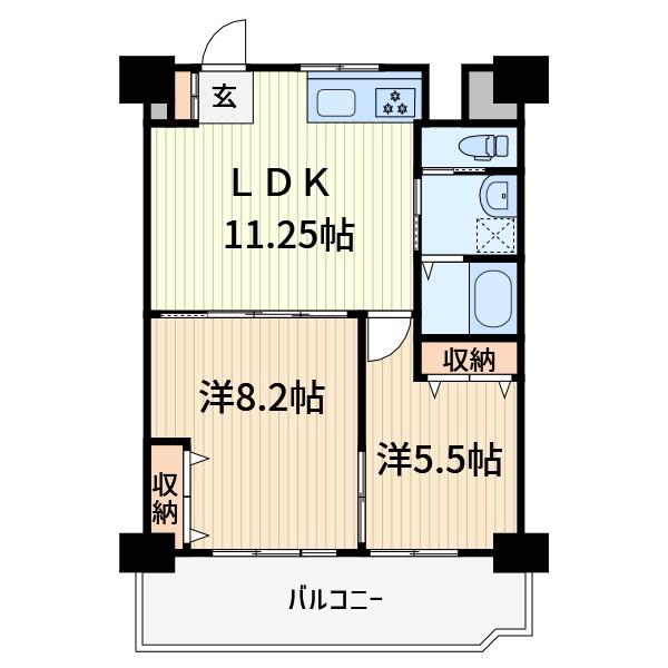 並木コーワハイツ(2LDK/2階)の間取り写真